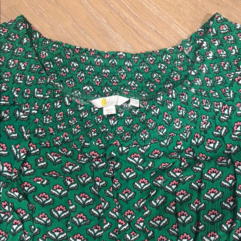 Boden Green Smocked Jumpsuit Short Sleeve - Great condition